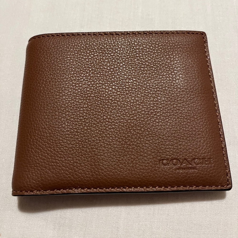 New Without Tags Coach Brown Leather Wallet Free Shipping!!